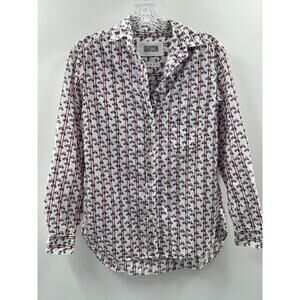 Grayson Women’s Long Sleeve Button Up “The Hero” Bicycle Print Shirt Size XS